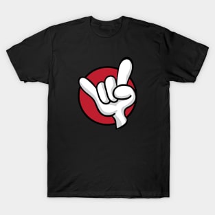 Heavy Metal Hard Rock Hand Sign Cartoon T-Shirt